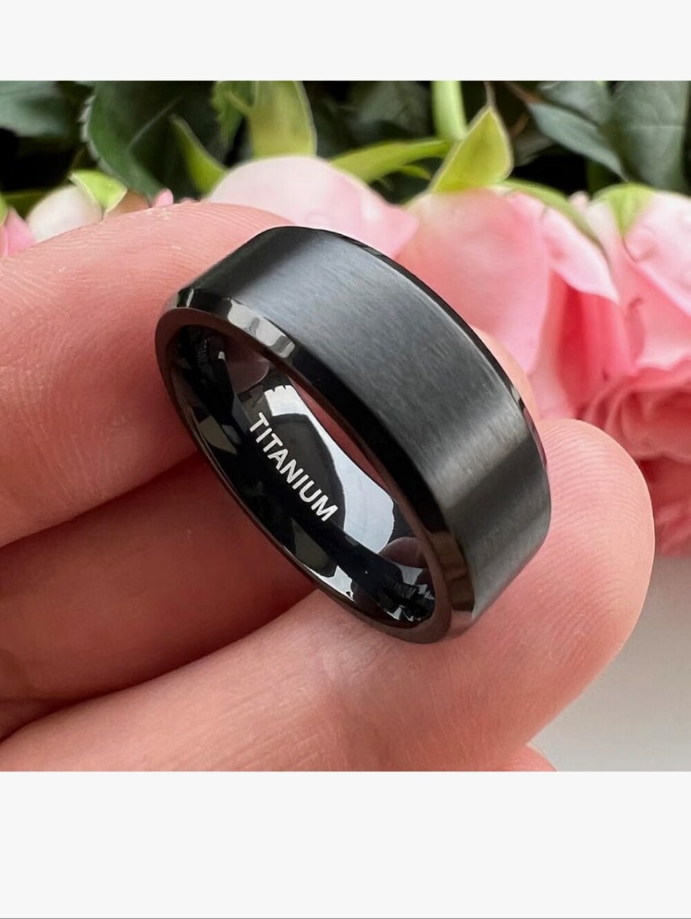 TUTISS 8mm Black Titanium Rings